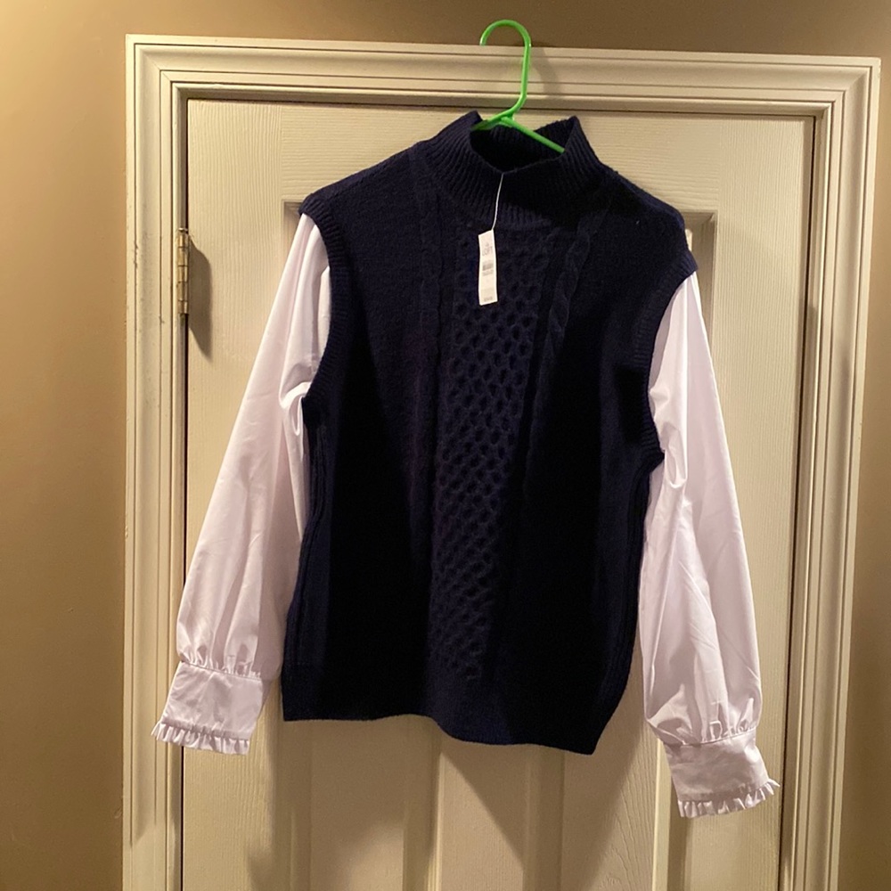 Ann Taylor sweater vest with shirt sleeves